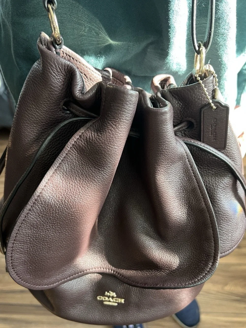 Coach Women’s Leather Petal Bag, Pebble Leather Shoulder/Crossbody F11807 Brown